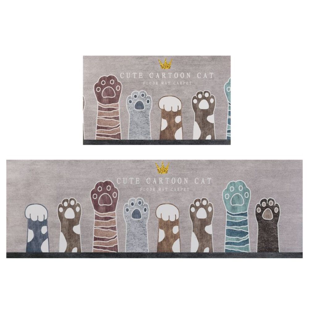 Farmhouse Style Kitchen Rugs, Set 2 Pieces 18" x 30" + 18" x 47" Animal